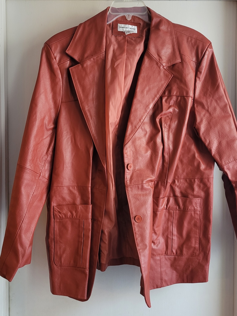 Newport News Rust Leather Blazer Jacket 24W